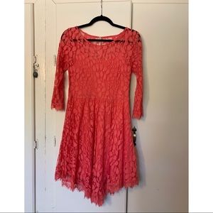 Free People Coral Lace Dress